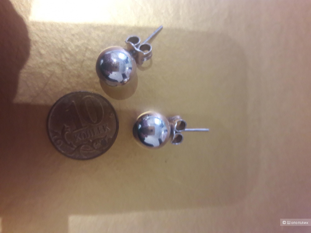 Серебряные серьги-шарики в стиле Диор