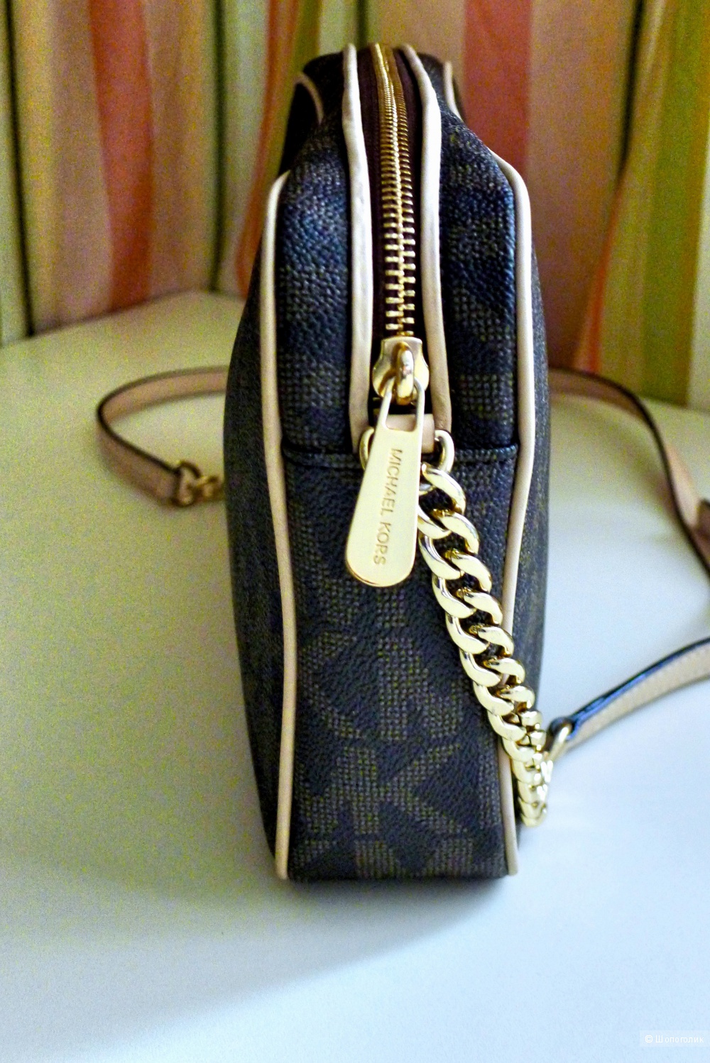 Сумка Michael Kors jet set travel large crossbody monogram