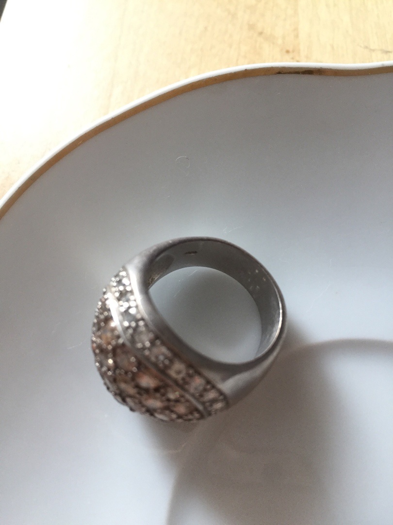 Серебряное кольцо с цирконами и фианитами (18-18,5)