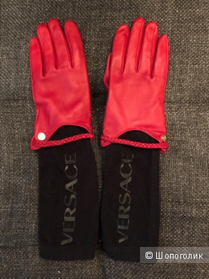 Кожаные перчатки  Versace. размер 7,5 L