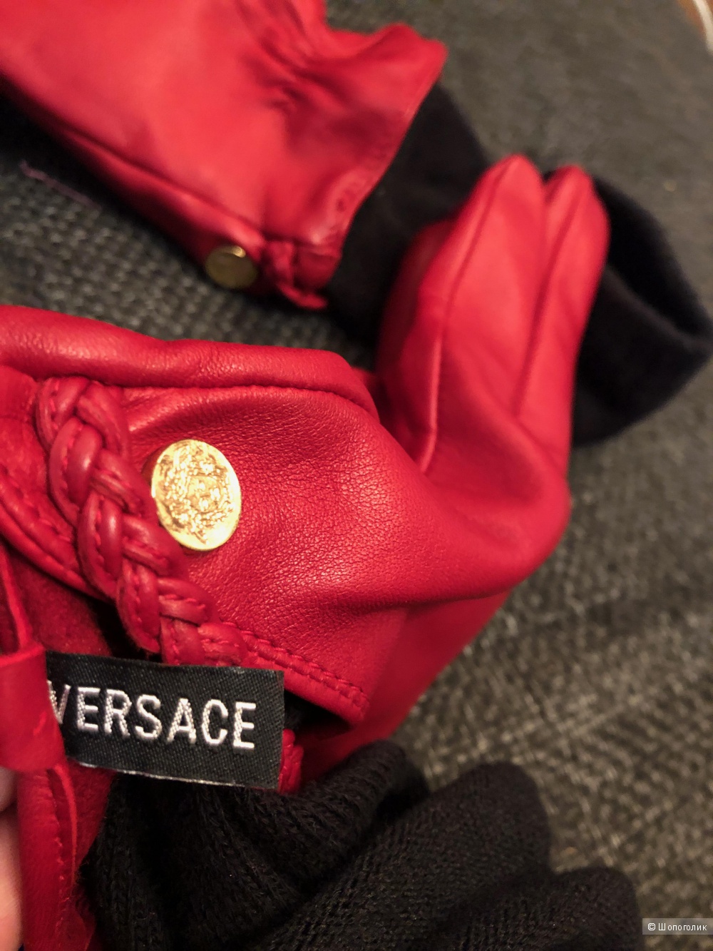 Кожаные перчатки Versace. размер 7,5 L