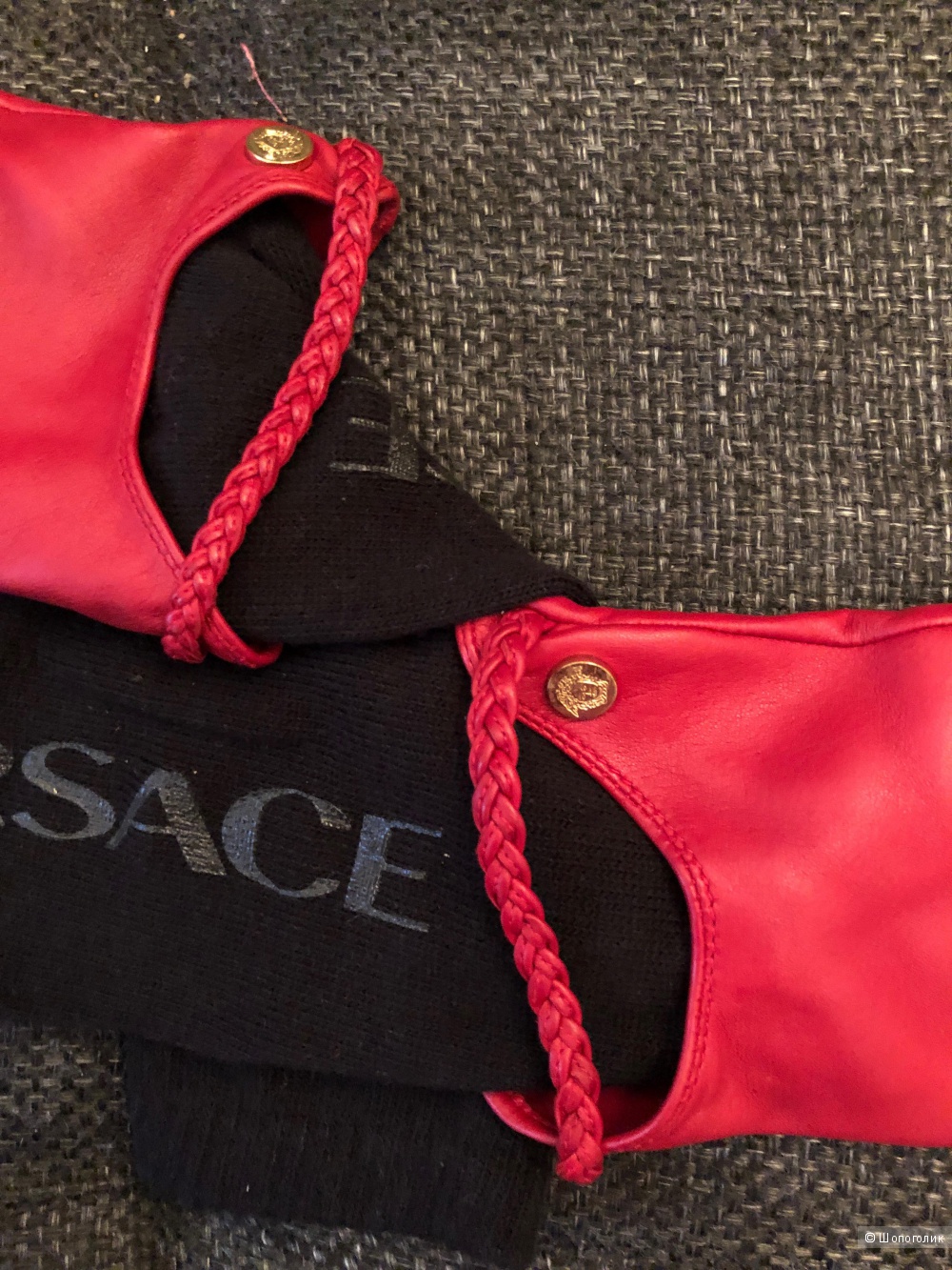 Кожаные перчатки Versace. размер 7,5 L