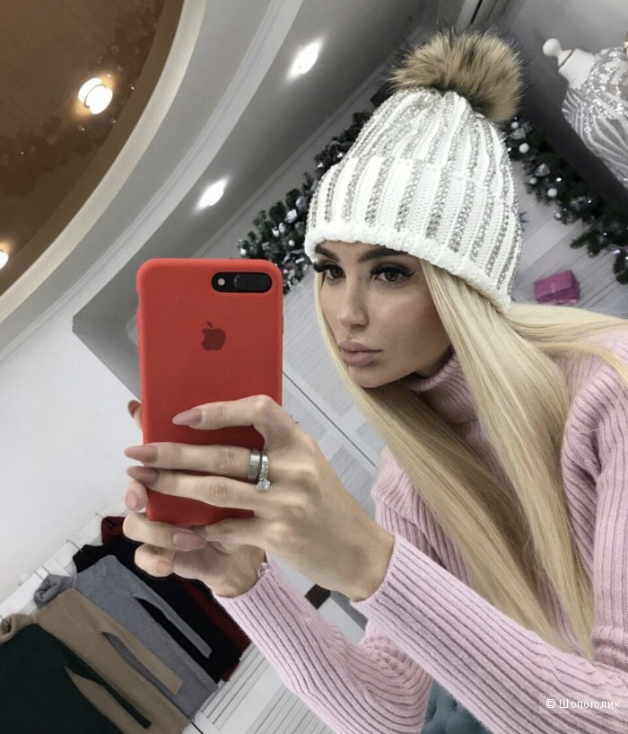 Шапка со стразами GLAMOUR, one size