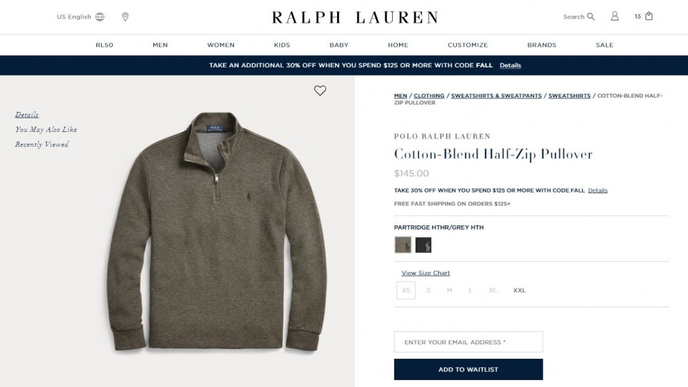 Свитер Ralph Lauren р. L