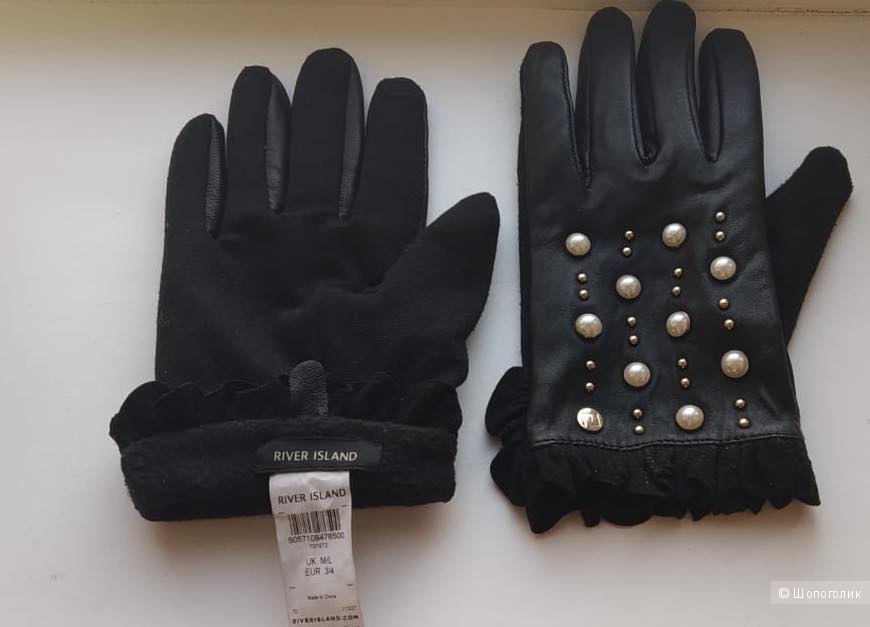 Перчатки с пальцем тачскрин River Island, размер eur 34, M/L, 8,5-9