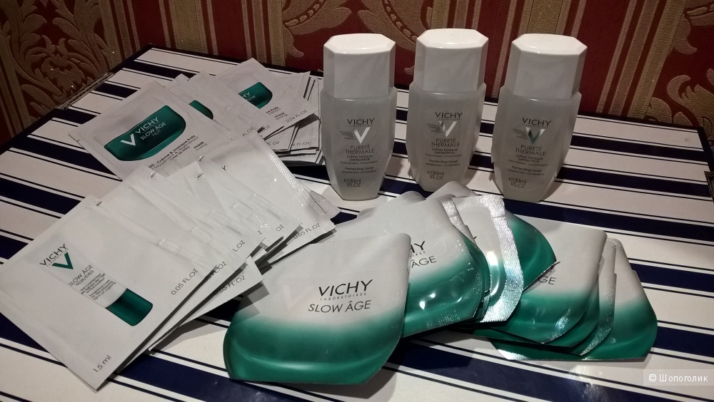Комплексный уход Vichy Slow Age 30 мл*3шт, 1,5мл*10шт, 1,5мл*10шт, 1,5мл*10шт.