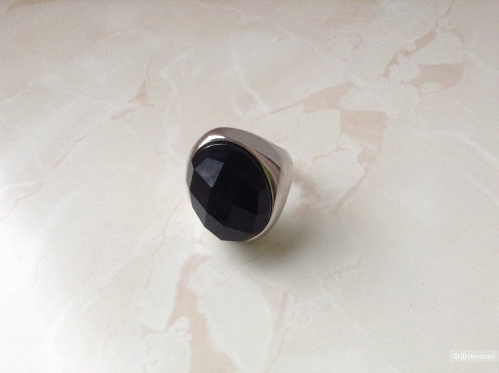 Серебряное кольцо-перстень  Sunlght с ониксом, 17,5 размер