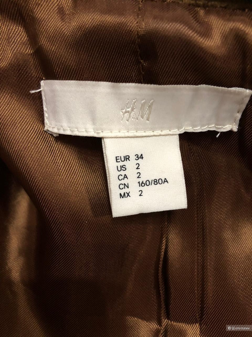 Шерстяное пальто H&M. Размер EUR 34