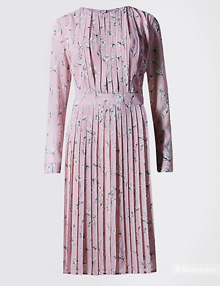 Платье Marks and Spencer Autograph Pink Pleated Dress Party размер 12 uk