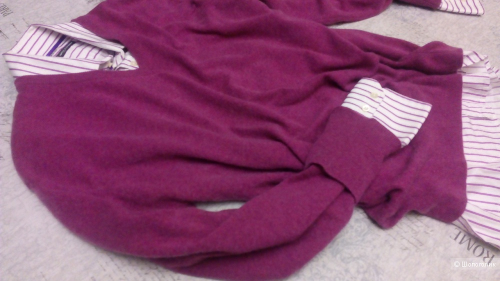 Сет: кашемировый пуловер  WILLIAM LOCKIE и рубашка  DANIELE ALESSANDRINI, размер рус 50-52