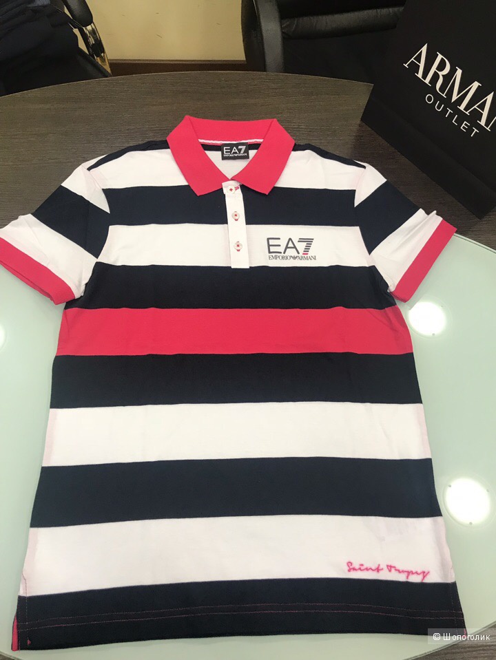 Мужская футболка поло EA7, размер S, M, L, XL