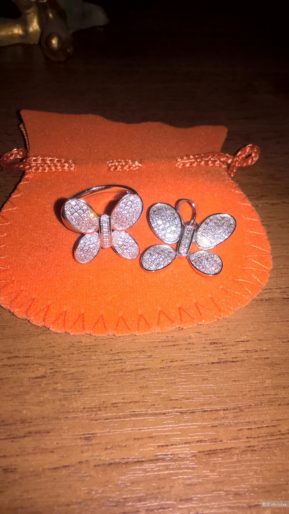 Комплект "Бабочки" из серебра 925 проба