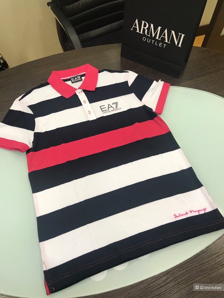 Мужская футболка поло EA7, размер S, M, L, XL