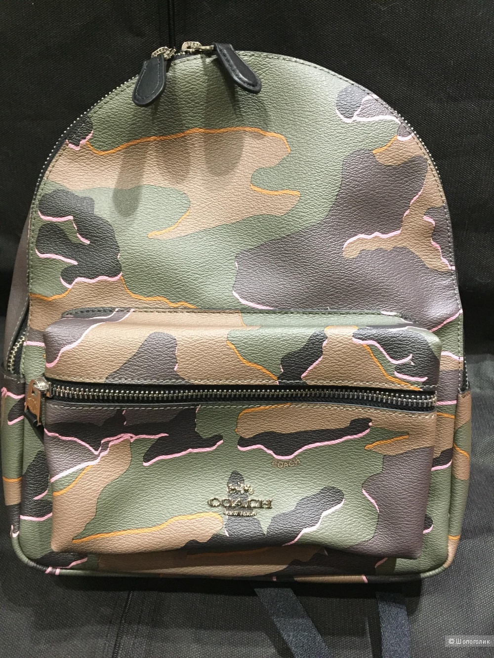 Женский кожаный рюкзак COACH.