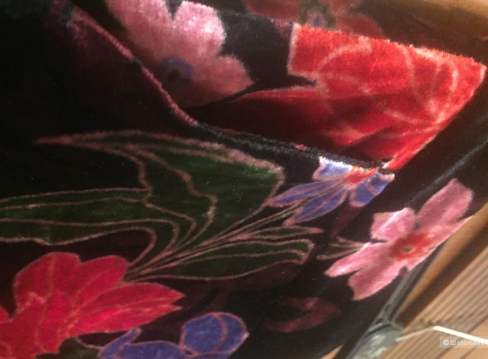 Бархатные брюки свободного кроя с цветочным узором ETRO.   Размер 42