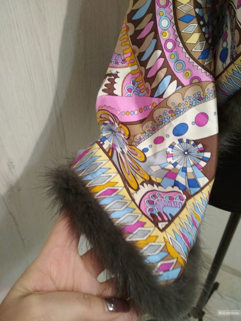 Шелковый шарф  MUCHO GUSTO, one size.