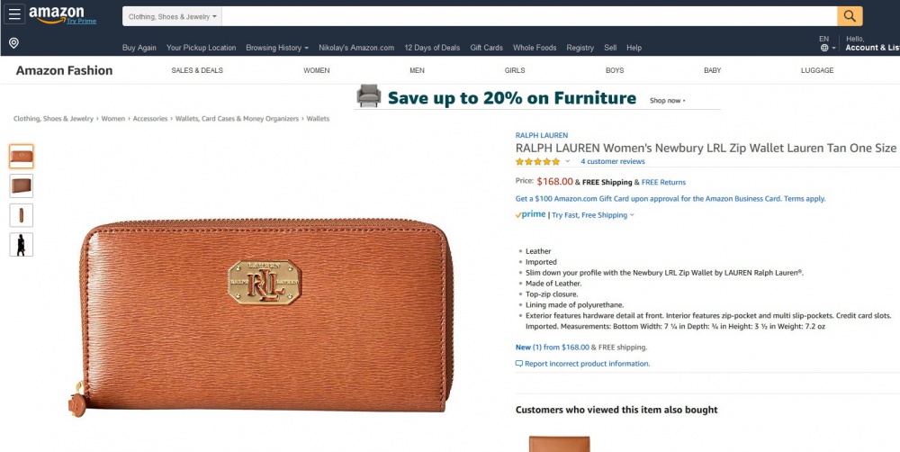 Портмоне кошелек Ralph Lauren
