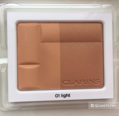 Clarins Bronzing Duo SPF 15 Компактная минеральная пудра с эффектом загара. Оттенок 01 и 03.