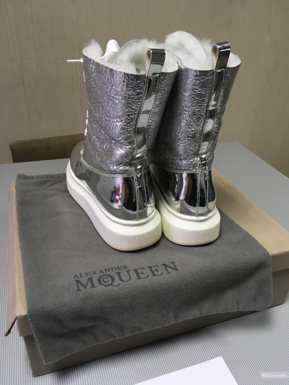 Зимние высокие ботинки McQueen, 38