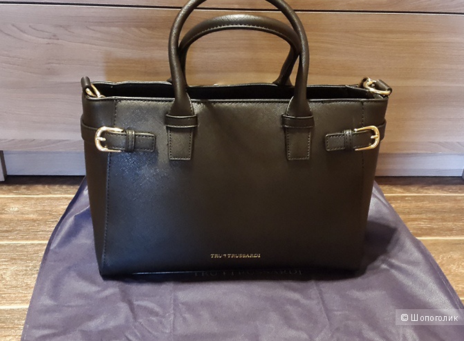 Сумка кожаная, Tru Trussardi, 24,5*34*12 см