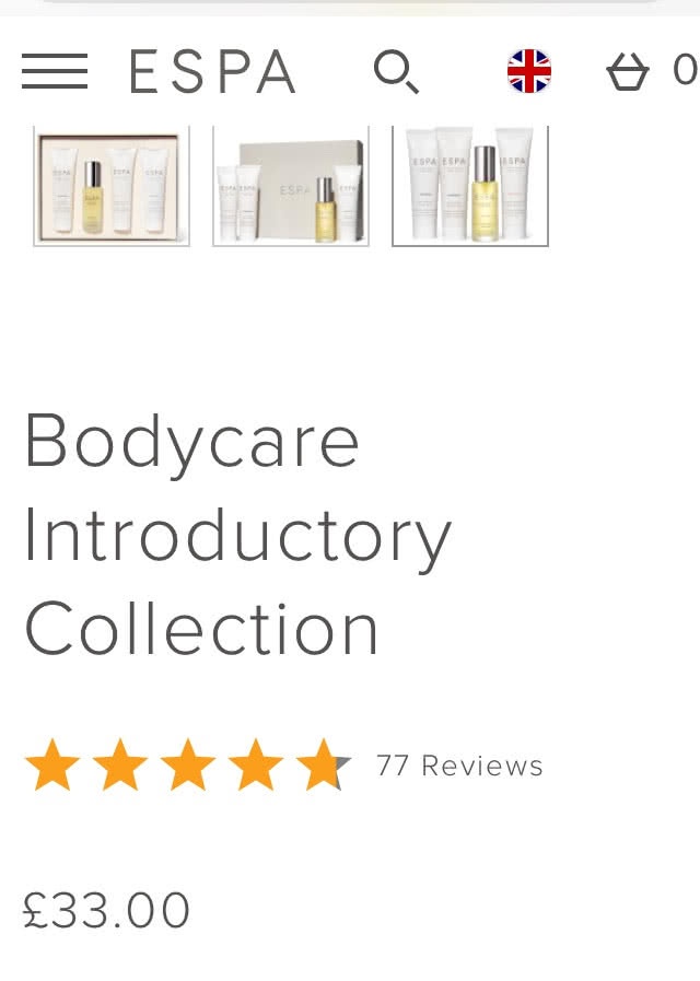 Набор с миниатюрами средств для тела ESPA Bodycare Introductory Collection(30+12+30+30мл)
