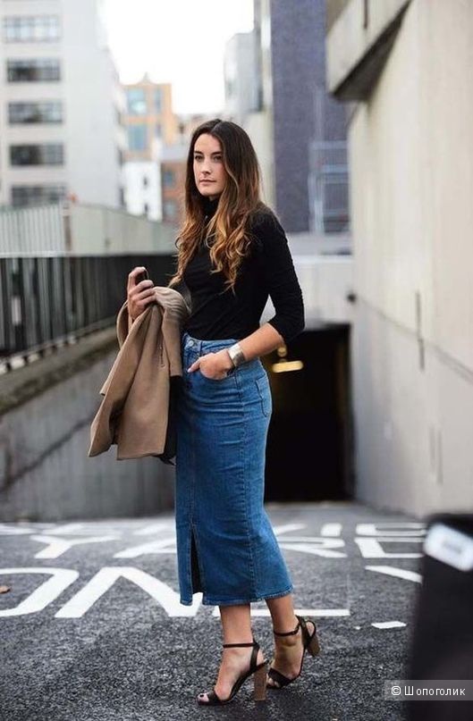 Джинсовая юбка-карандаш ZARA, размер M-L