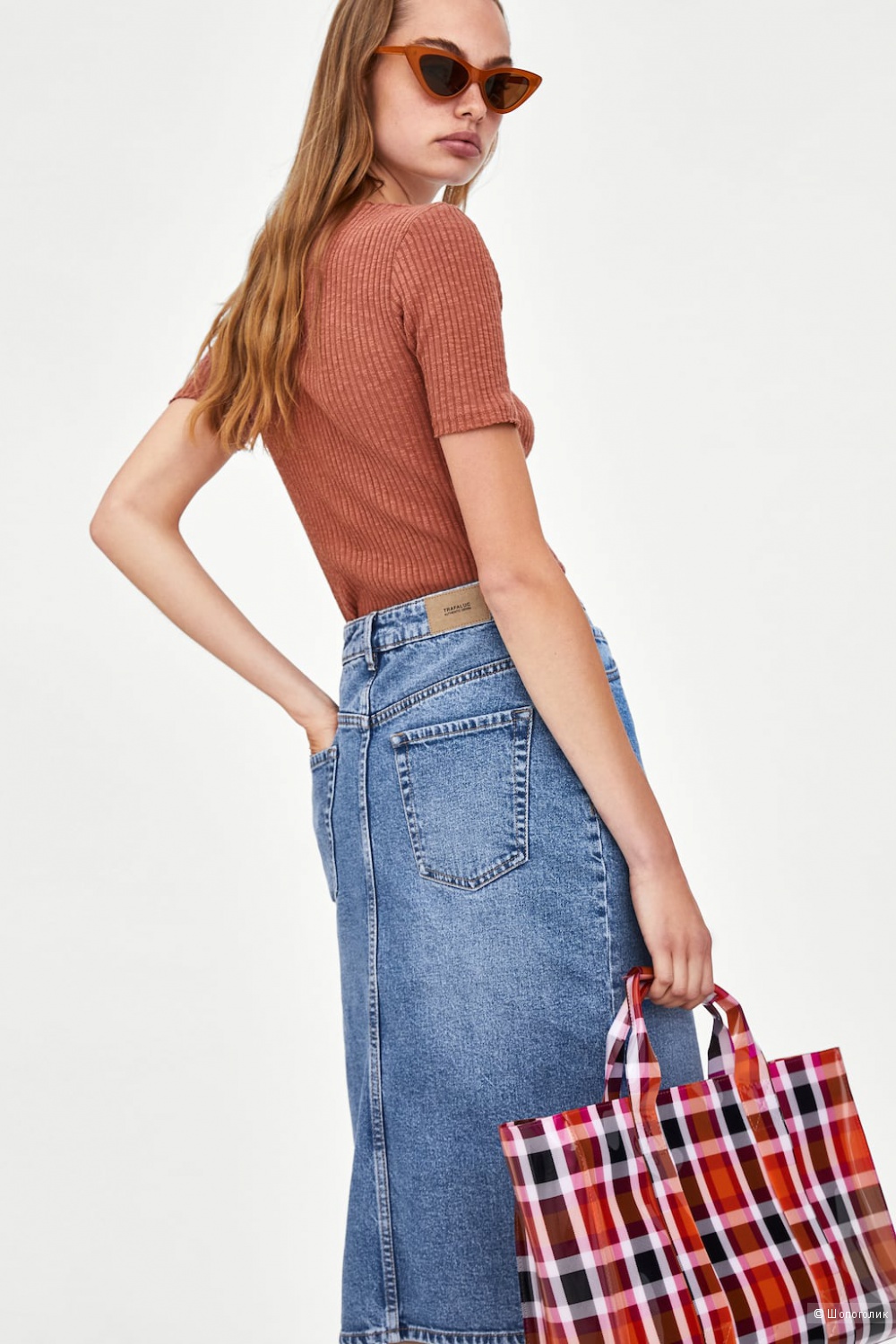 Джинсовая юбка-карандаш ZARA, размер M-L
