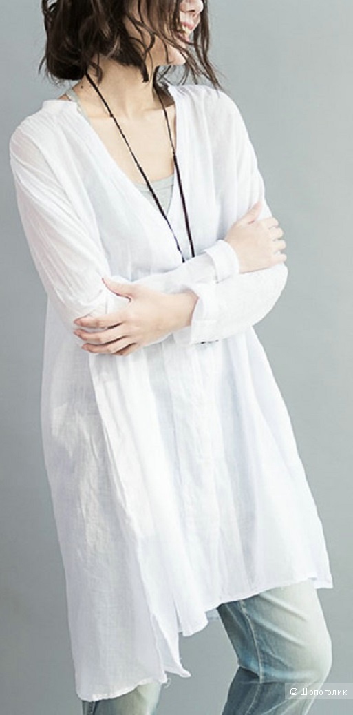 Льняное платье-туника  Zara, размер М