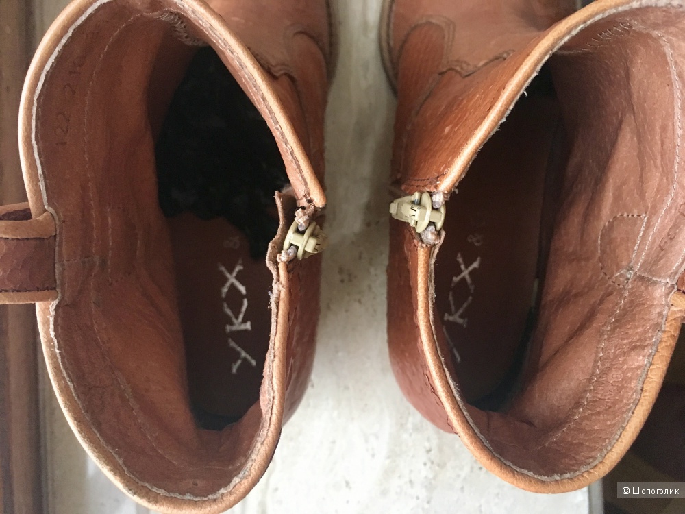 Кожаные ботинки казаки YKX &Co, 38 размер