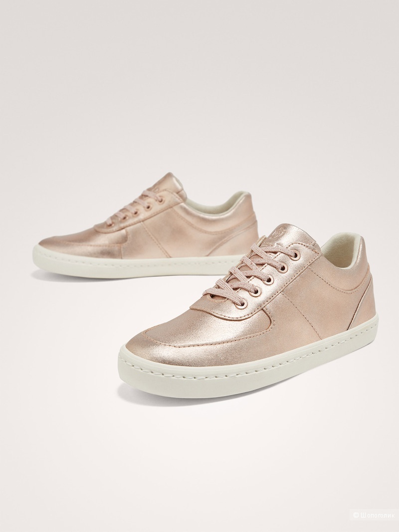 Кеды из металлизированной кожи  Massimo Dutti 38 разм.