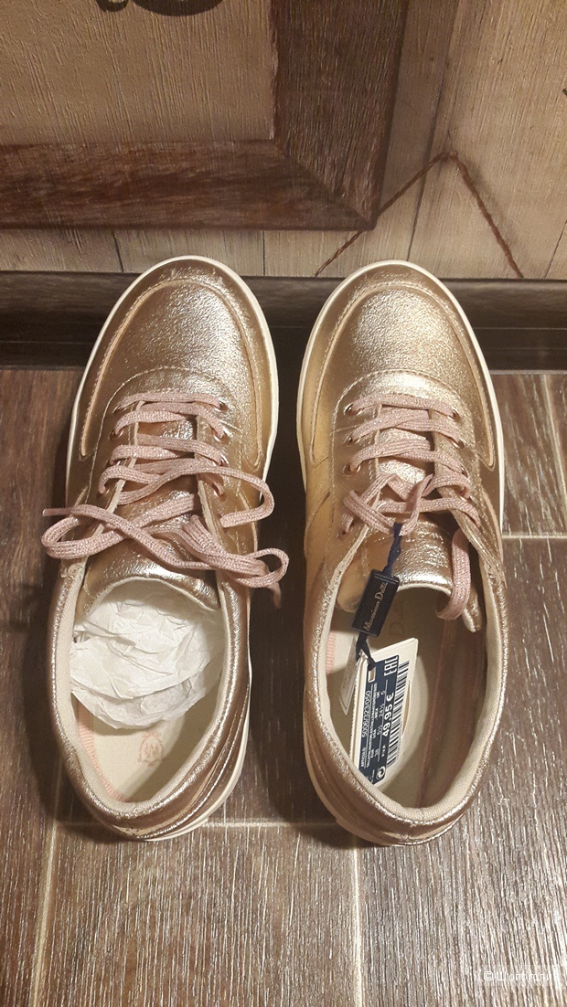 Кеды из металлизированной кожи  Massimo Dutti 38 разм.