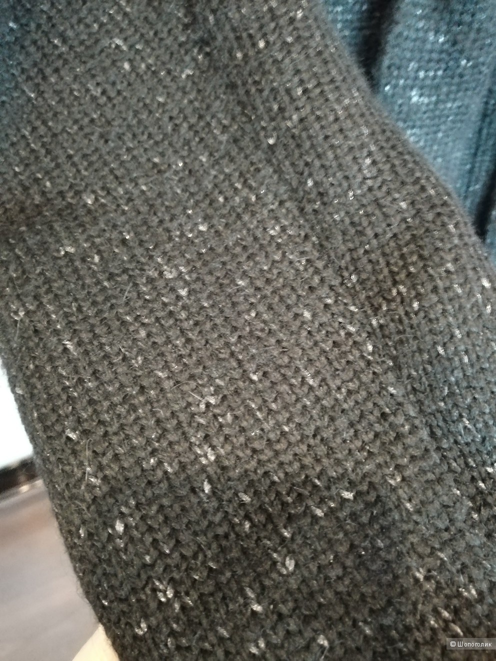 Вязаное пальто с чернобуркой Elena Fur,  размер 46-48