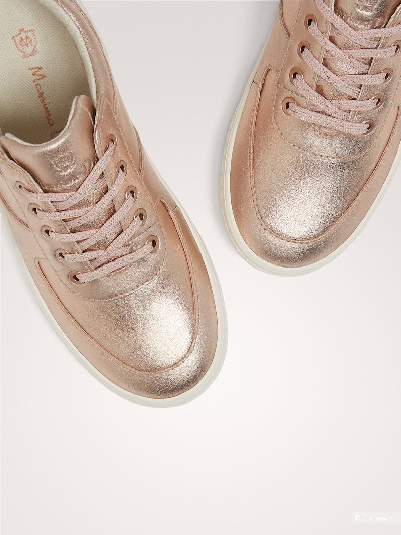 Кеды из металлизированной кожи  Massimo Dutti 38 разм.