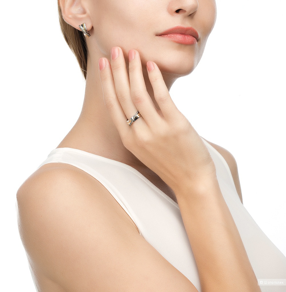 Серьги золотые 585 пробы с бриллиантами