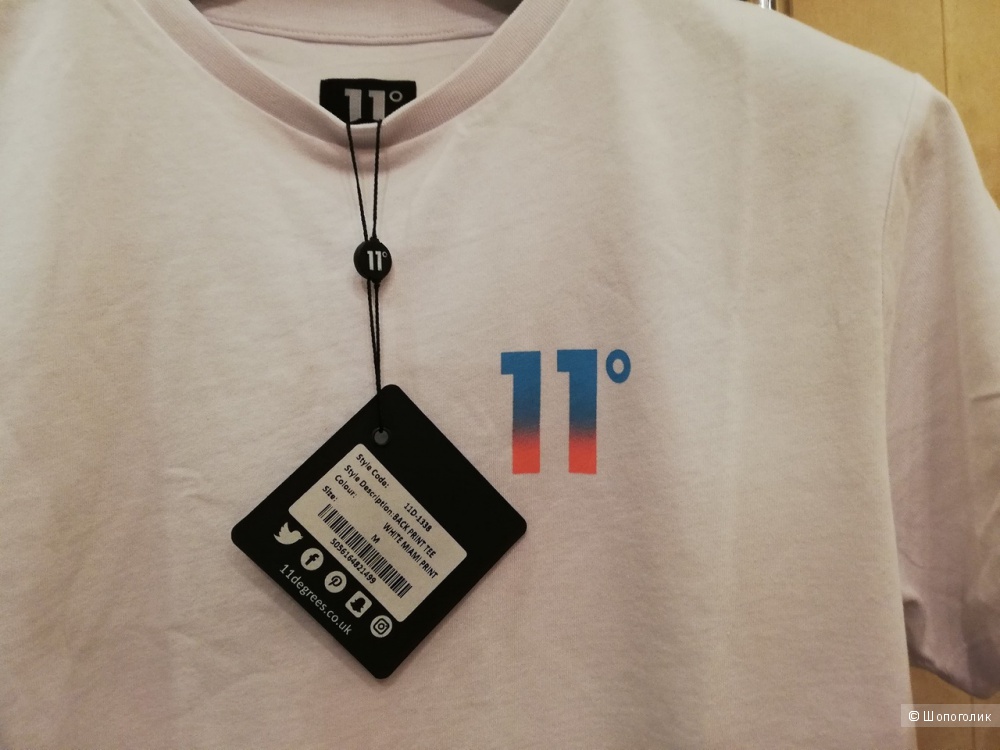 Удлинённая облегающая футболка "11 градусов". Англия