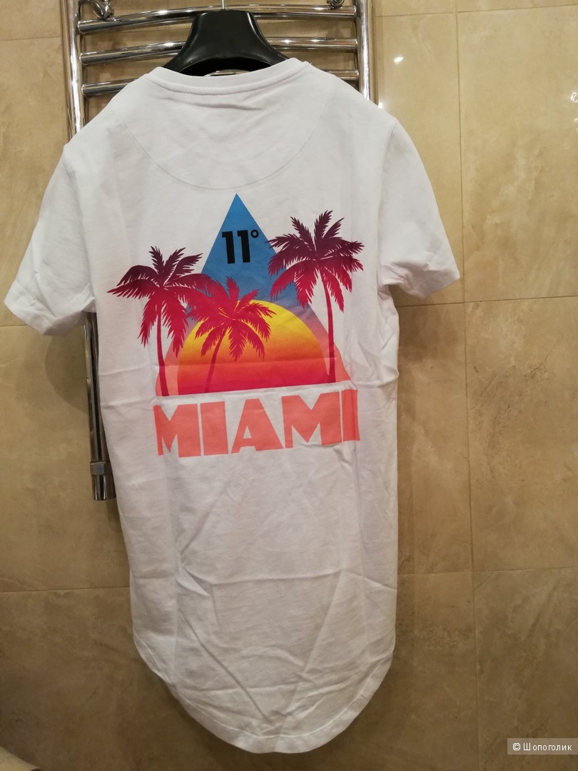 Удлинённая облегающая футболка "11 градусов". Англия