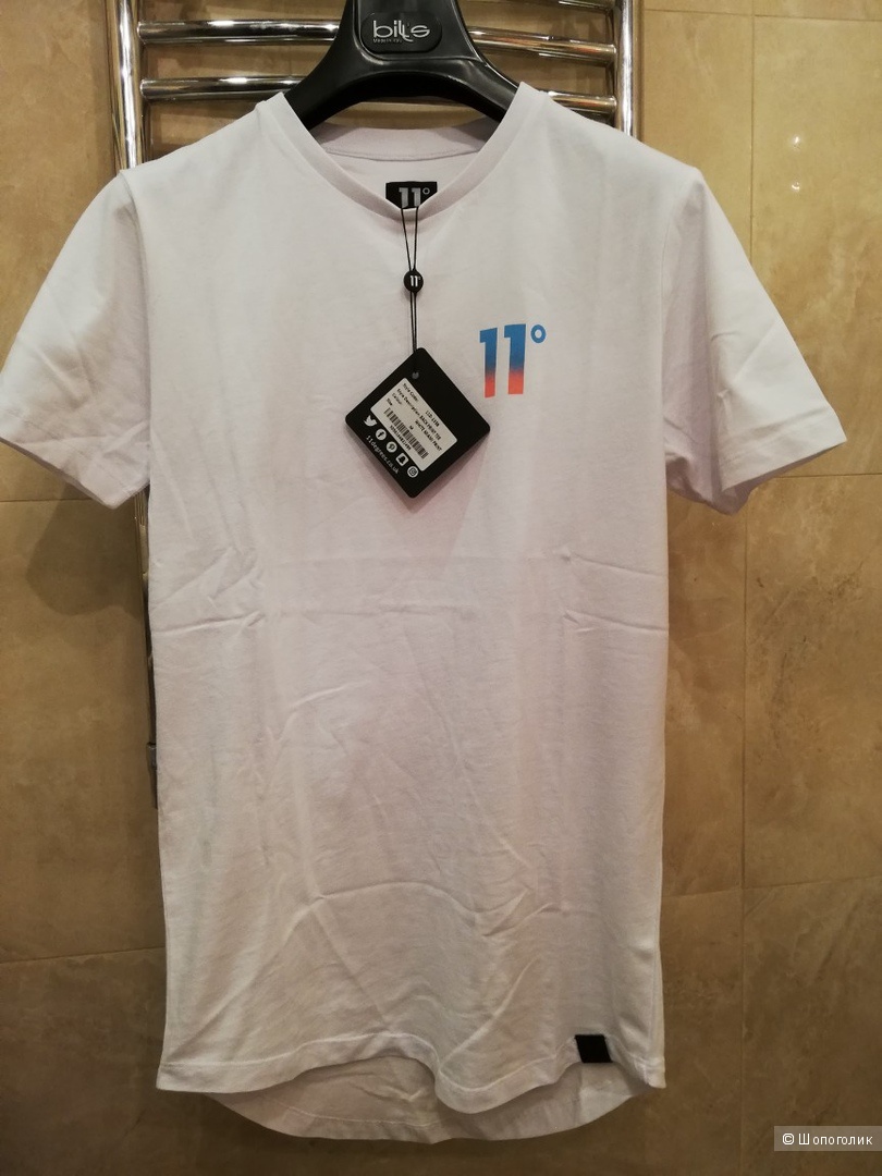 Удлинённая облегающая футболка "11 градусов". Англия