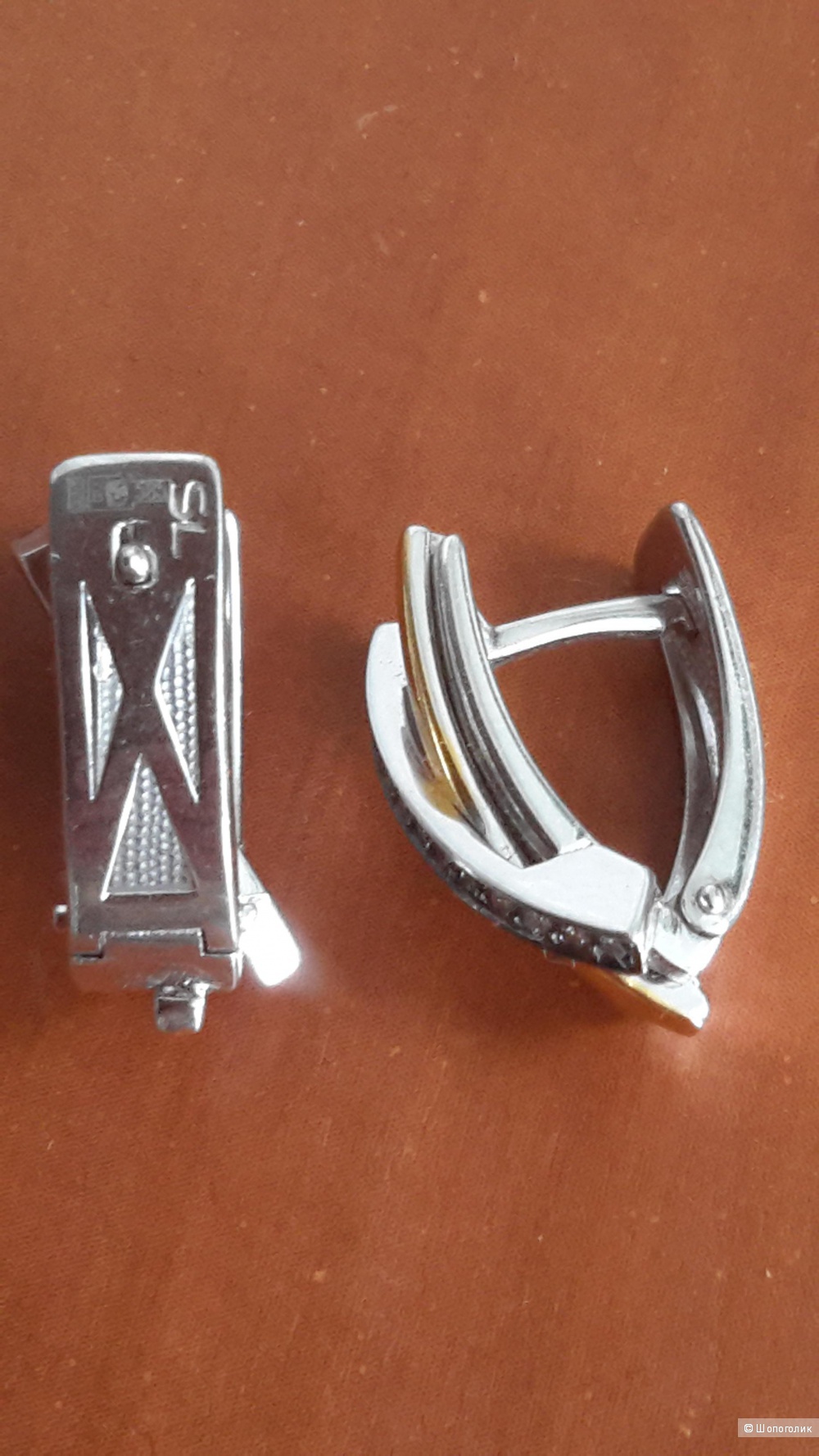 Серьги золотые 585 пробы с бриллиантами