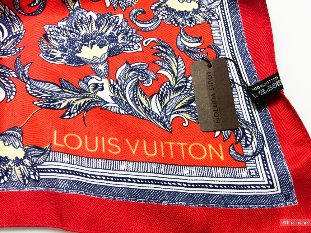 Платок Louis Vuitton, red, 90*90 см.