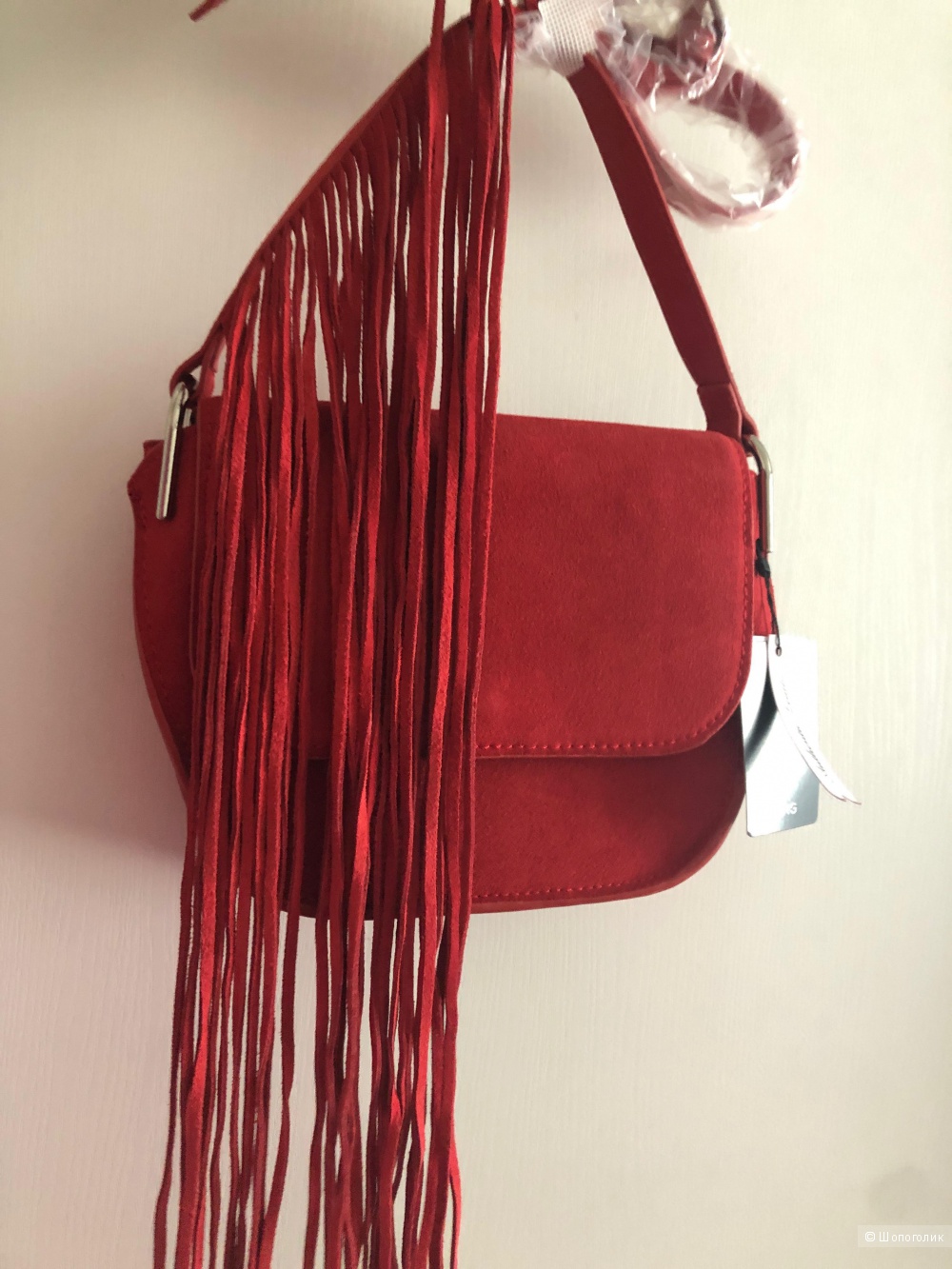 Замшевая сумка Mango 22 x 17 x 7 cм