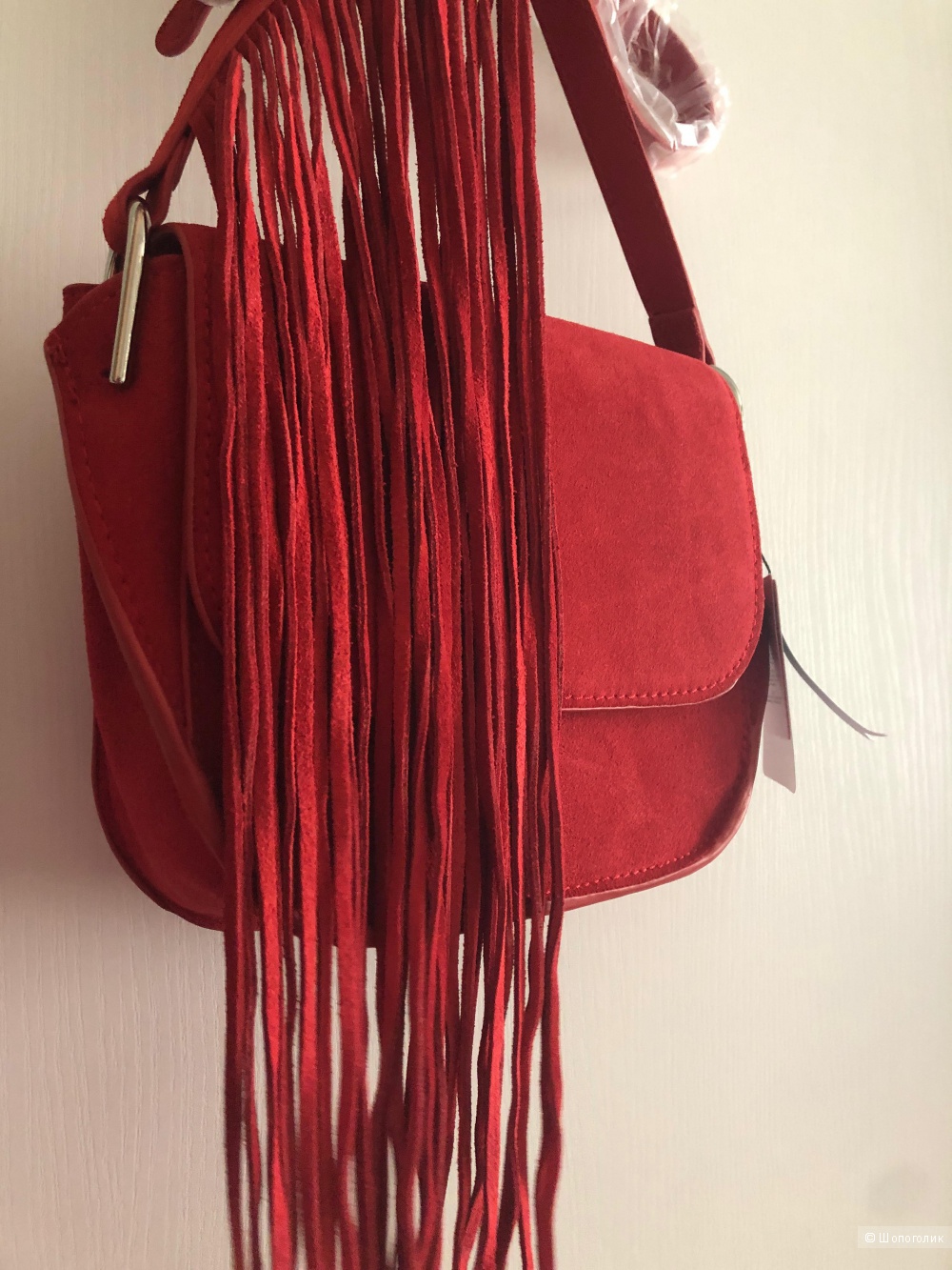 Замшевая сумка Mango 22 x 17 x 7 cм