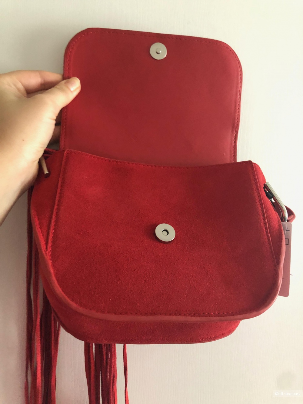 Замшевая сумка Mango 22 x 17 x 7 cм