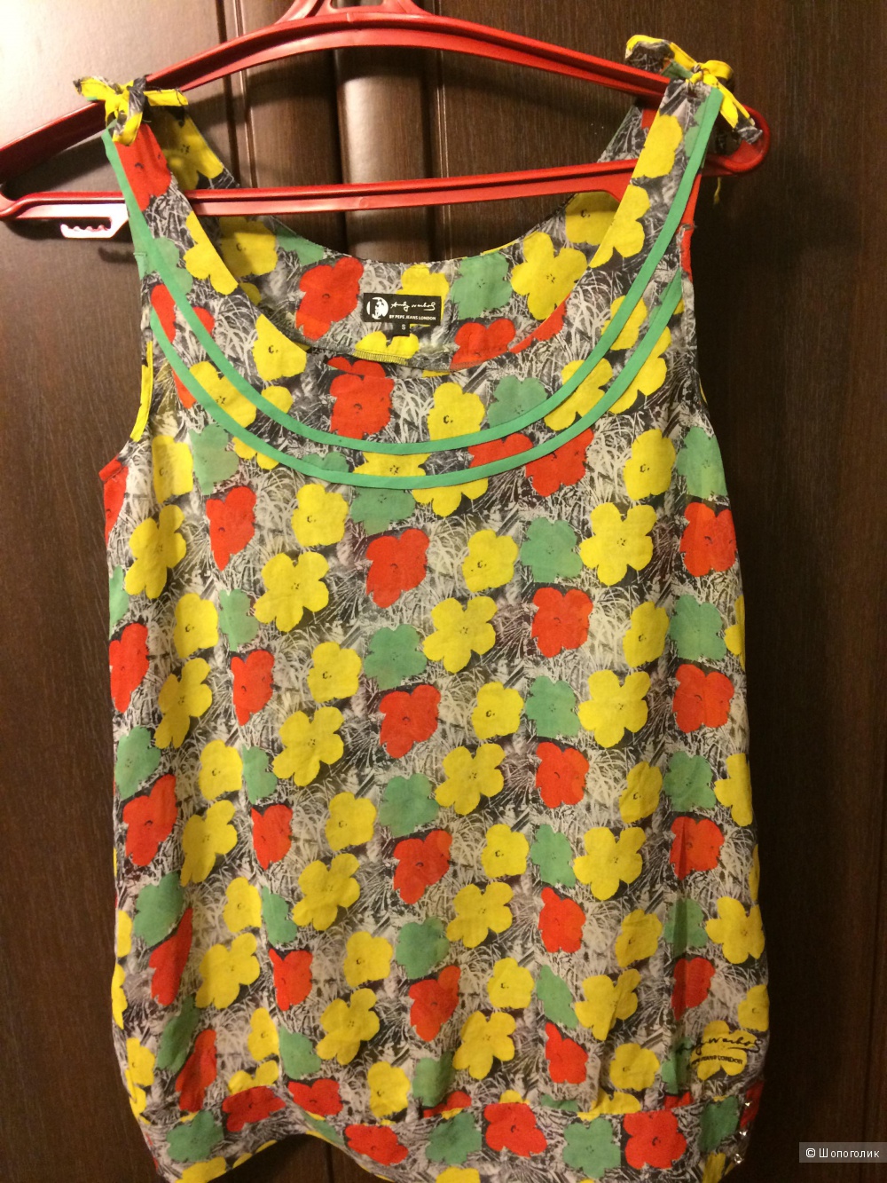 Шелковый топ Pepe Jeans by Andy Warhol S