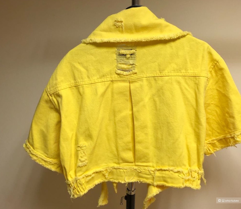 Желтая джинсовая куртка . Размер oversize