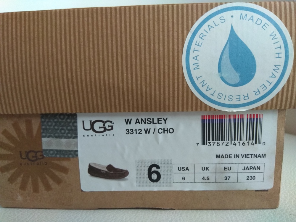 Мокасины UGG Ansley Chocolate, размер 37 = 24 см