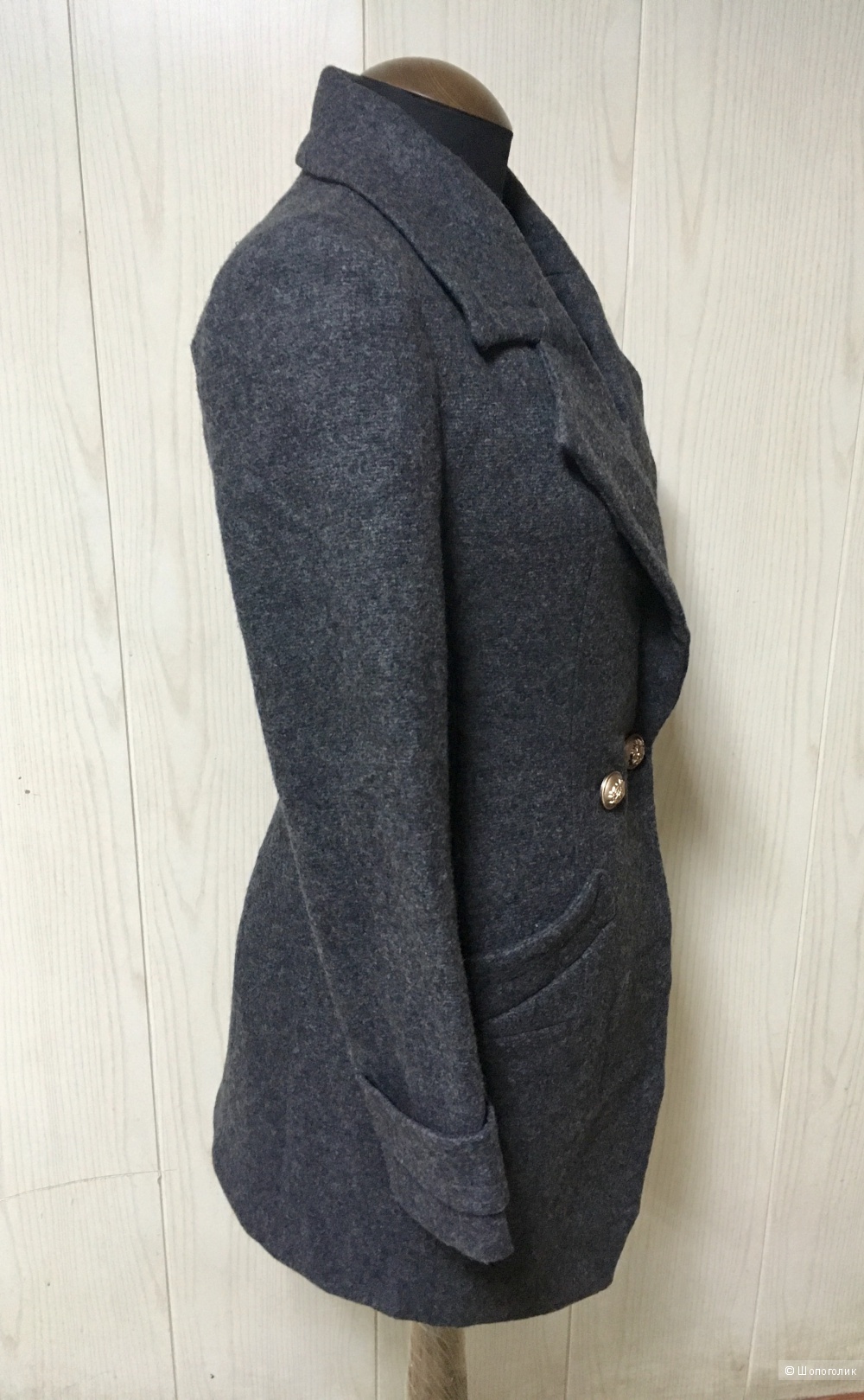 Корейское полушерстяное пальто, 42-44 размер