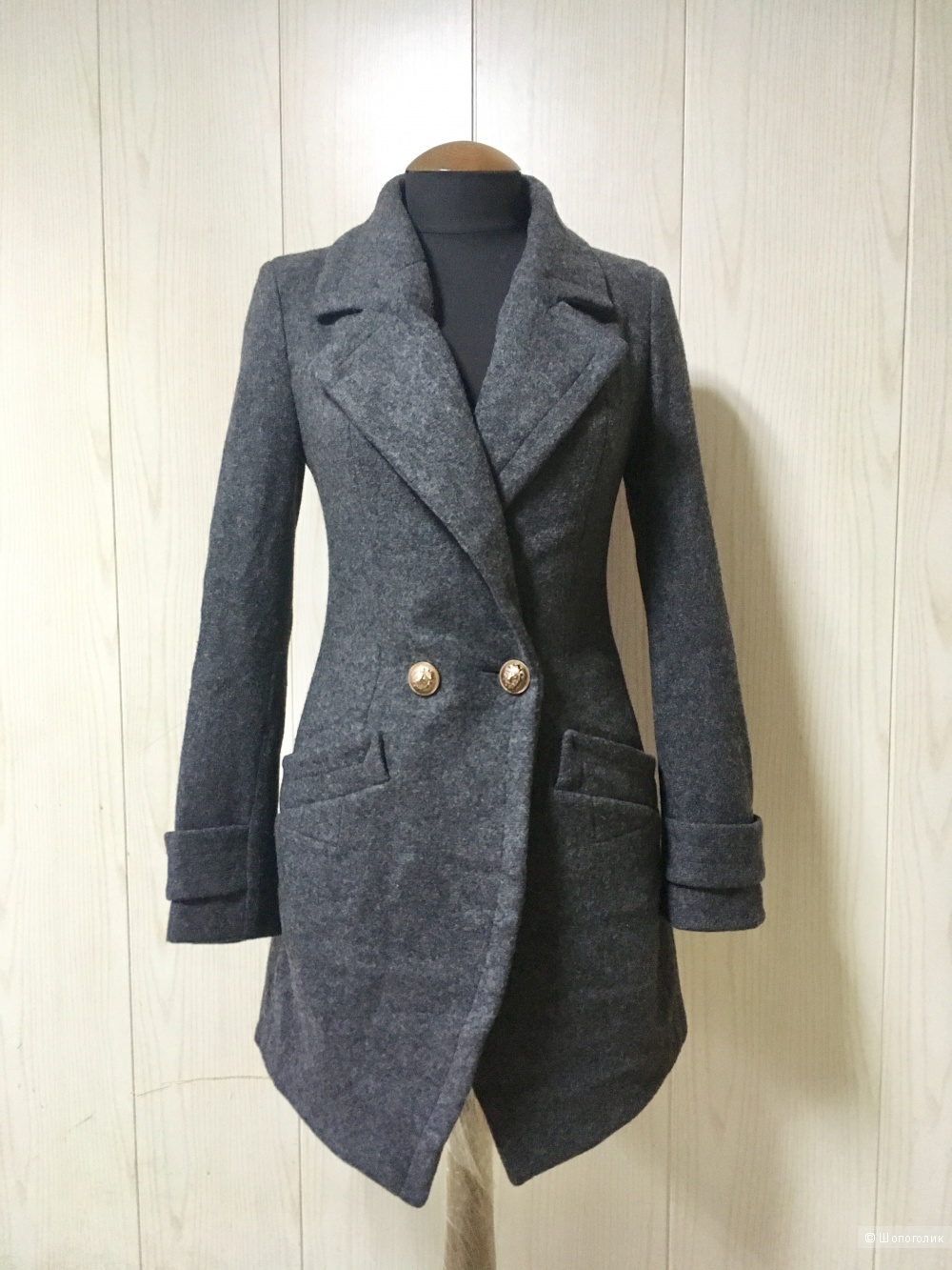 Корейское полушерстяное пальто, 42-44 размер