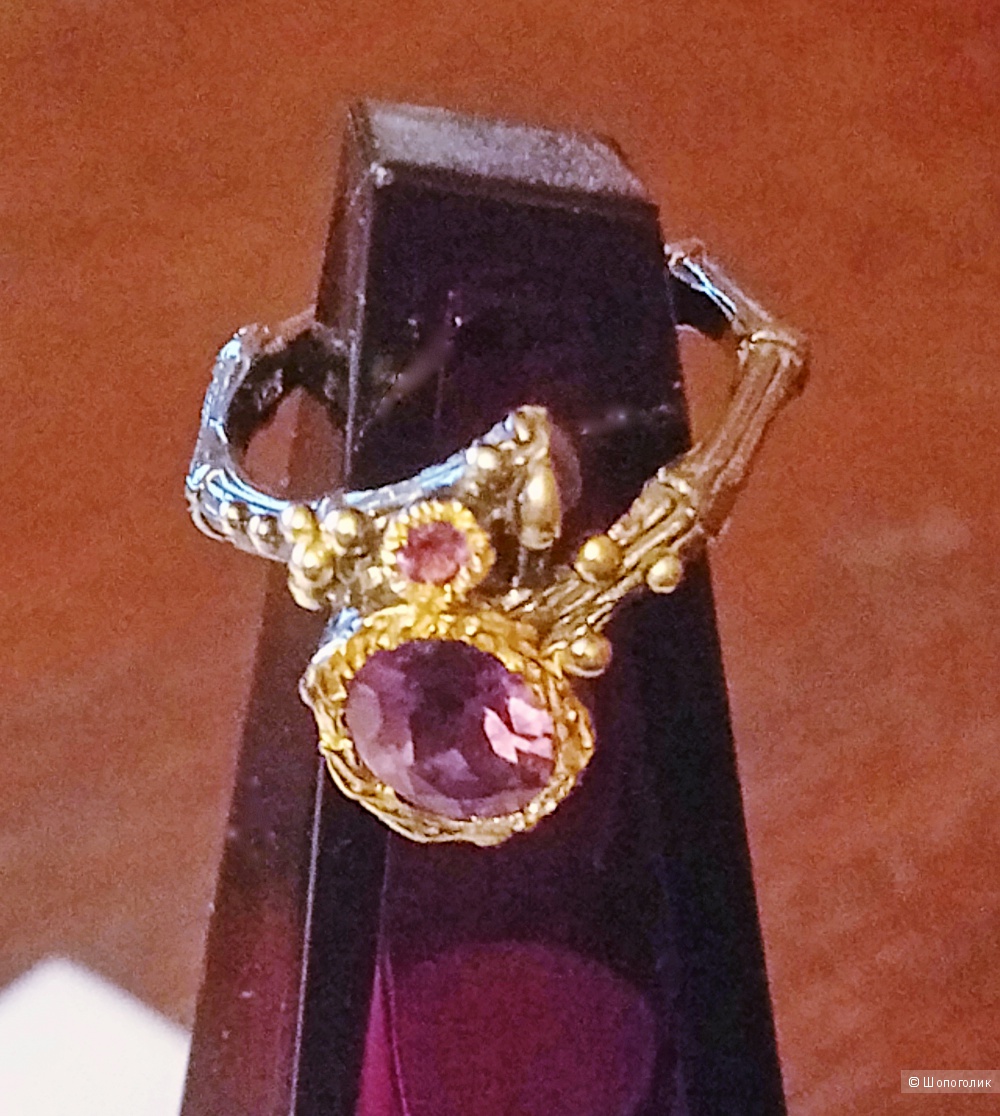 Кольцо серебряное 925 с аметистом 17 размер