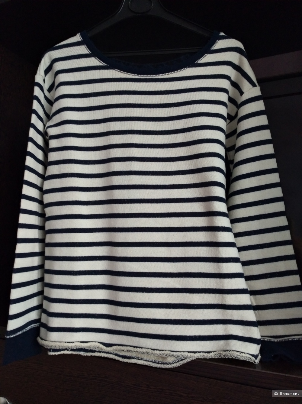 River Island Long Sleeve Lace Back Stripe Sweat, UK 6 (большемерит)