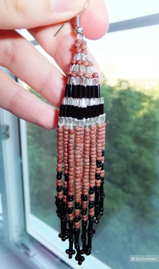 Этнические серьги из бисера